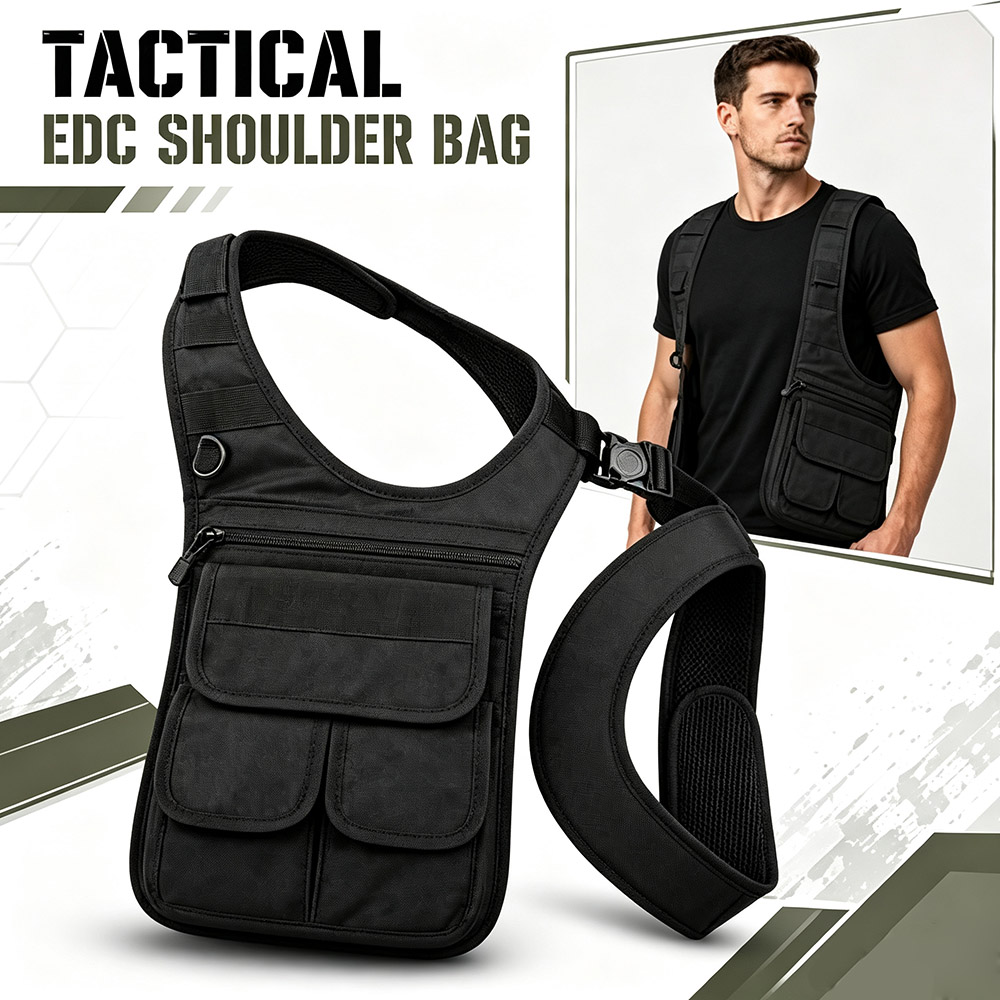 Edc Concealed Carry Sling Bag - Tactical Concealed Underarm Tool Bag MOLLE
